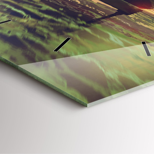 Ceas pătrat de perete din sticlă Concert pe plajă