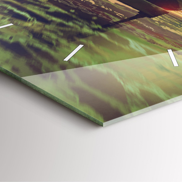 Ceas pătrat de perete din sticlă Concert pe plajă