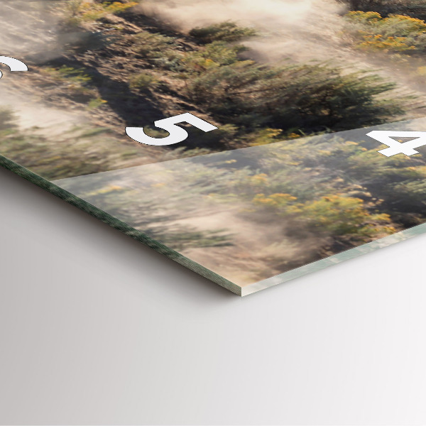 Ceas pătrat de perete din sticlă O turmă de cai grăbiți