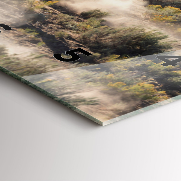 Ceas pătrat de perete din sticlă O turmă de cai grăbiți