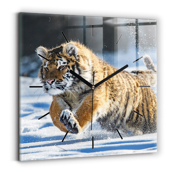 Ceas pătrat de perete din sticlă Un pas curajos înainte