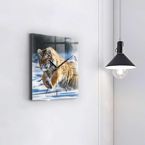 Ceas pătrat de perete din sticlă Un pas curajos înainte