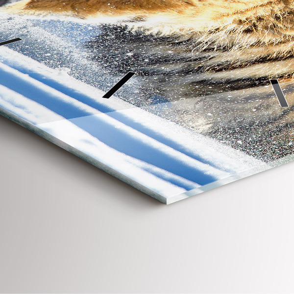 Ceas pătrat de perete din sticlă Un pas curajos înainte