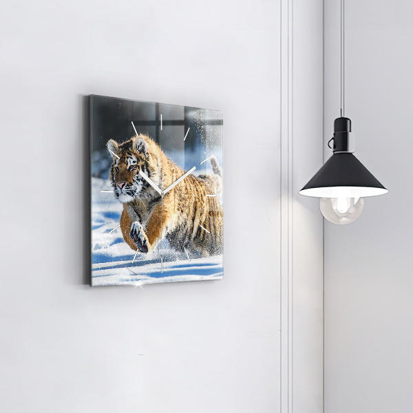 Ceas pătrat de perete din sticlă Un pas curajos înainte