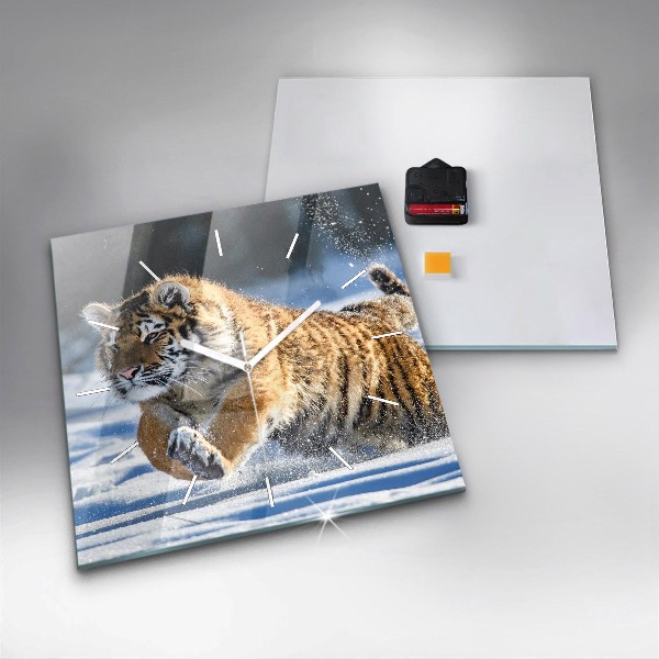 Ceas pătrat de perete din sticlă Un pas curajos înainte