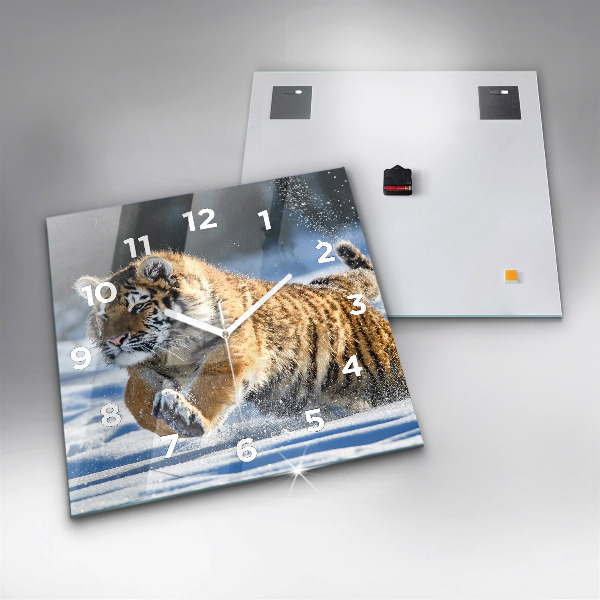 Ceas pătrat de perete din sticlă Un pas curajos înainte