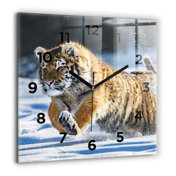 Ceas pătrat de perete din sticlă Un pas curajos înainte