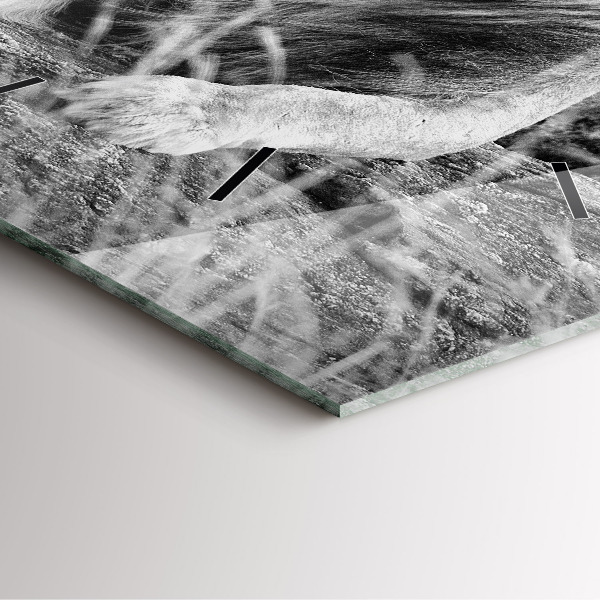 Ceas pătrat de perete din sticlă Rezumat - Leu