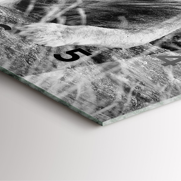 Ceas pătrat de perete din sticlă Rezumat - Leu