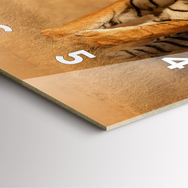 Ceas pătrat de perete din sticlă Vânătoarea de tigru