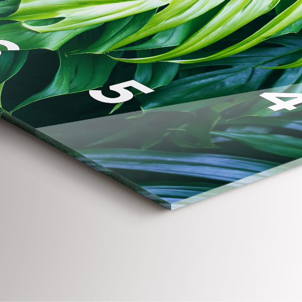 Ceas pătrat de perete din sticlă Partea tropicală a naturii