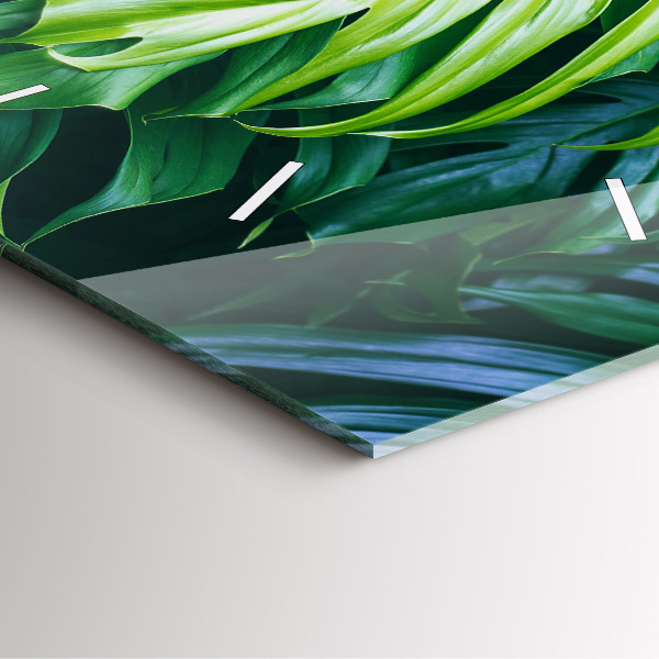 Ceas pătrat de perete din sticlă Partea tropicală a naturii