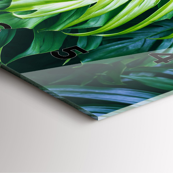 Ceas pătrat de perete din sticlă Partea tropicală a naturii