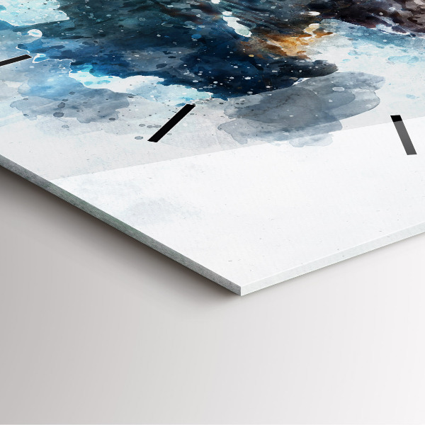 Ceas pătrat de perete din sticlă Fețe abstracte