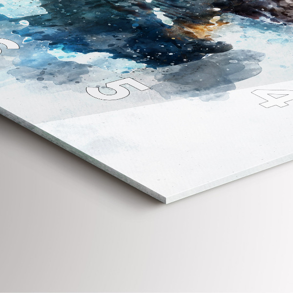 Ceas pătrat de perete din sticlă Fețe abstracte