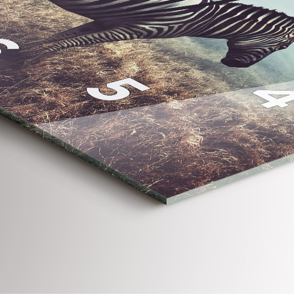 Ceas pătrat de perete din sticlă Zebra – Abstracție