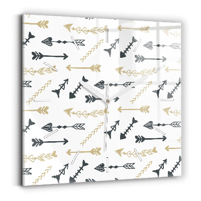 Ceas pătrat de perete din sticlă Model geometric hipster