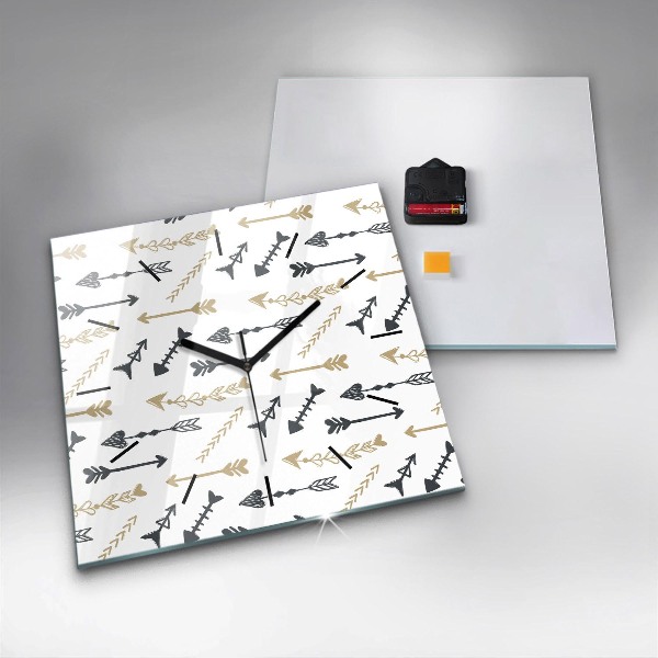 Ceas pătrat de perete din sticlă Model geometric hipster