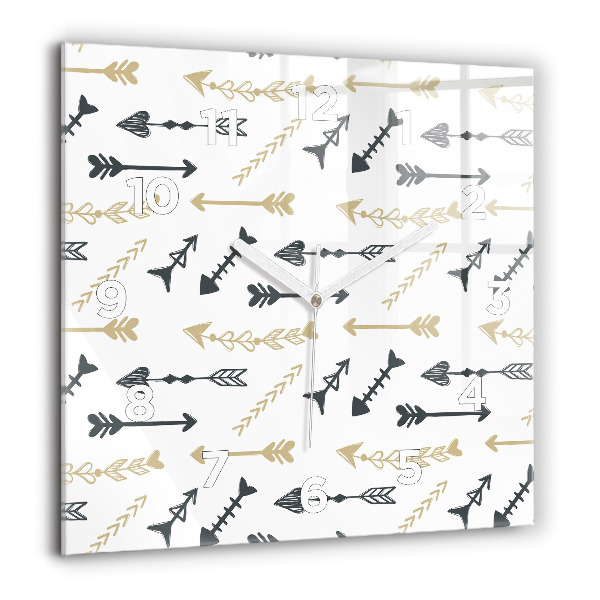 Ceas pătrat de perete din sticlă Model geometric hipster