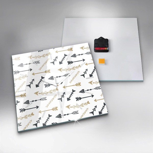 Ceas pătrat de perete din sticlă Model geometric hipster