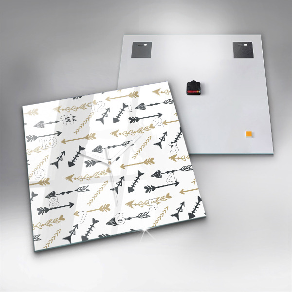 Ceas pătrat de perete din sticlă Model geometric hipster