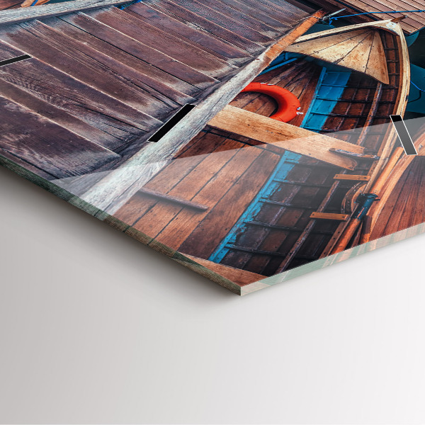 Ceas pătrat de perete din sticlă Pod și Lac