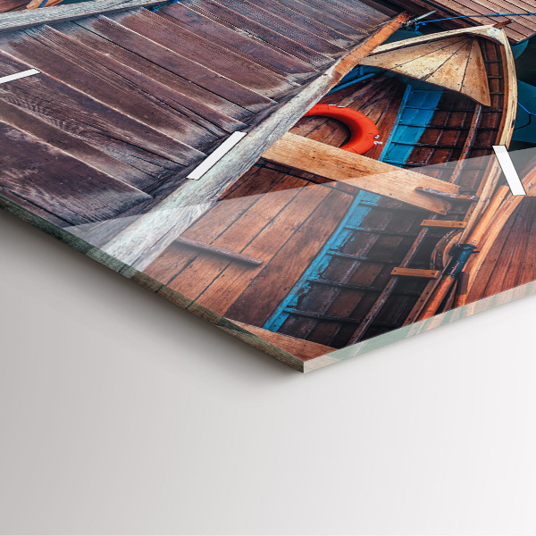 Ceas pătrat de perete din sticlă Pod și Lac