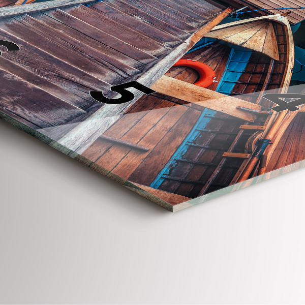 Ceas pătrat de perete din sticlă Pod și Lac