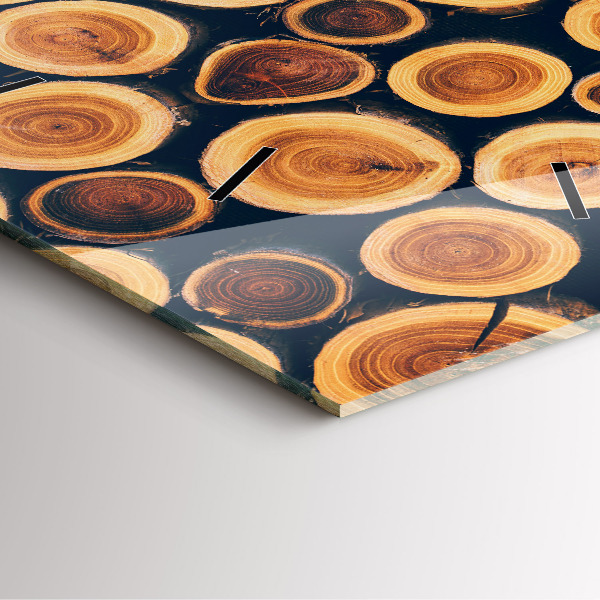 Ceas pătrat de perete din sticlă Lemn