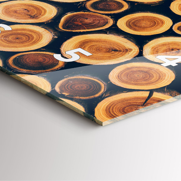 Ceas pătrat de perete din sticlă Lemn