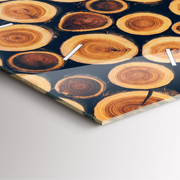 Ceas pătrat de perete din sticlă Lemn