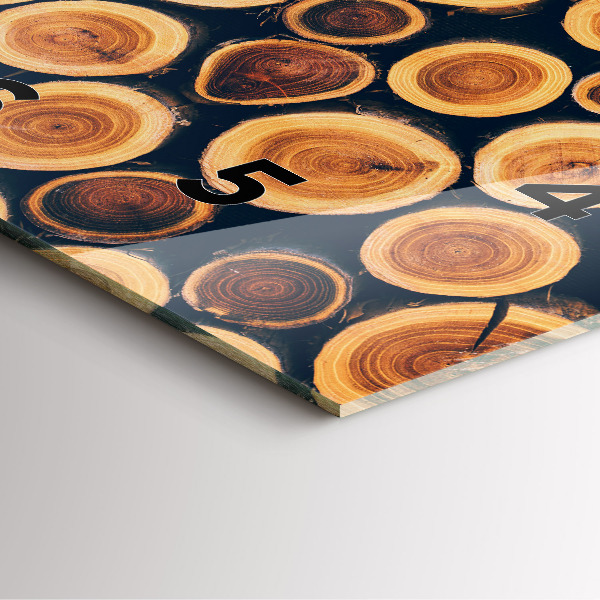 Ceas pătrat de perete din sticlă Lemn