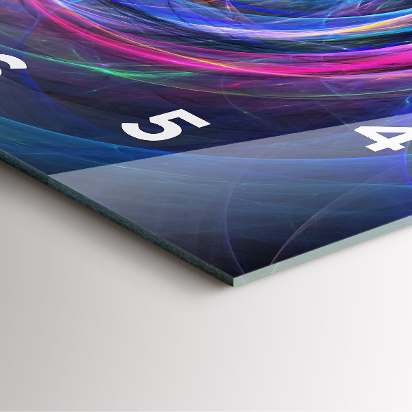 Ceas pătrat de perete din sticlă Fractal colorat