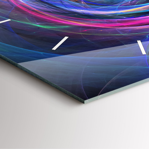 Ceas pătrat de perete din sticlă Fractal colorat