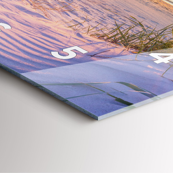 Ceas pătrat de perete din sticlă Marea însorită poloneză