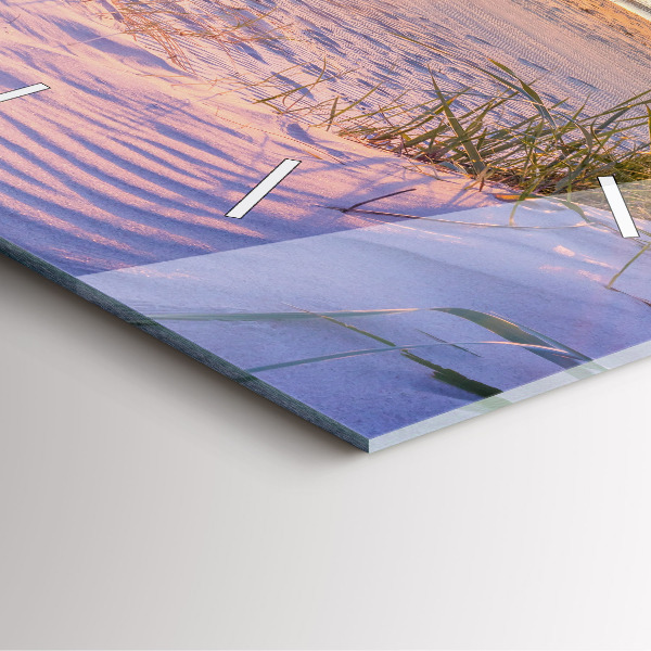 Ceas pătrat de perete din sticlă Marea însorită poloneză