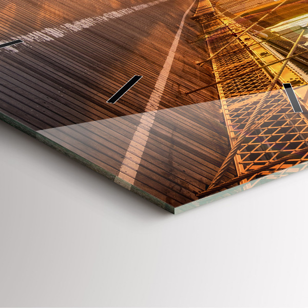 Ceas pătrat de perete din sticlă Podul Brooklyn NYC