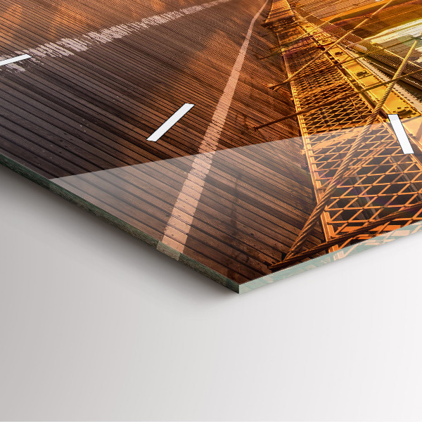 Ceas pătrat de perete din sticlă Podul Brooklyn NYC