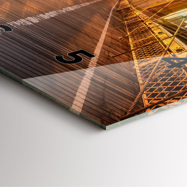 Ceas pătrat de perete din sticlă Podul Brooklyn NYC