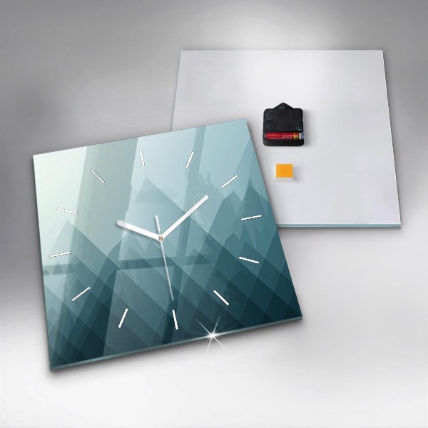 Ceas pătrat de perete din sticlă Figuri geometrice