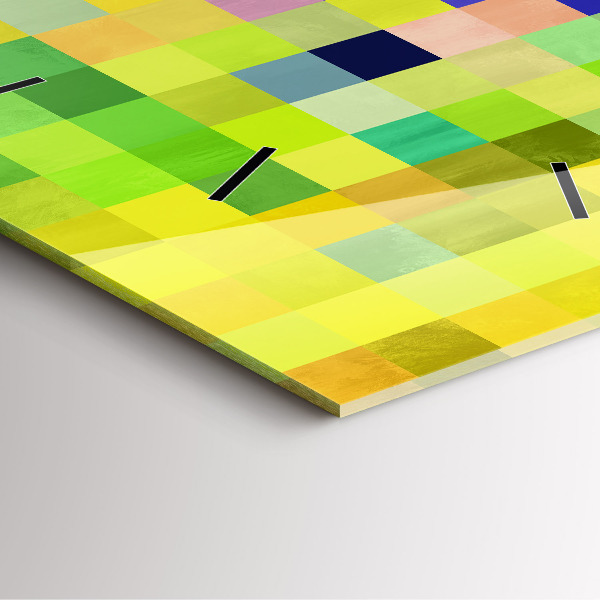 Ceas pătrat de perete din sticlă Compoziție pătrată