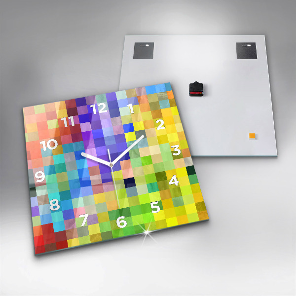 Ceas pătrat de perete din sticlă Compoziție pătrată