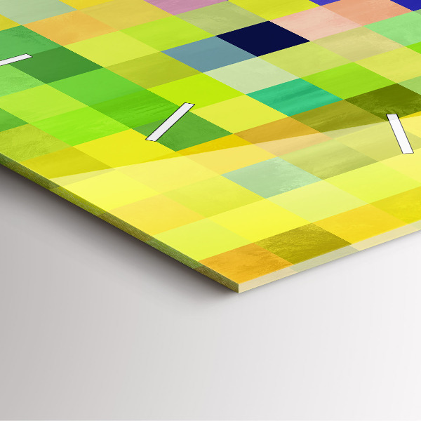 Ceas pătrat de perete din sticlă Compoziție pătrată