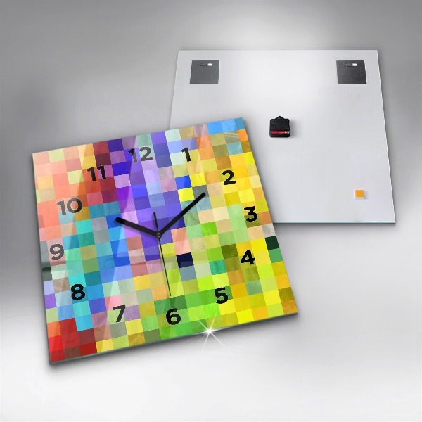 Ceas pătrat de perete din sticlă Compoziție pătrată