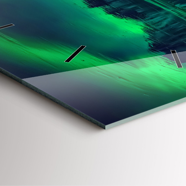 Ceas pătrat de perete din sticlă aurora nordică