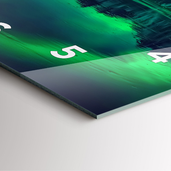 Ceas pătrat de perete din sticlă aurora nordică