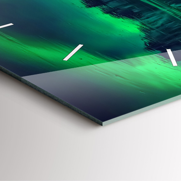 Ceas pătrat de perete din sticlă aurora nordică