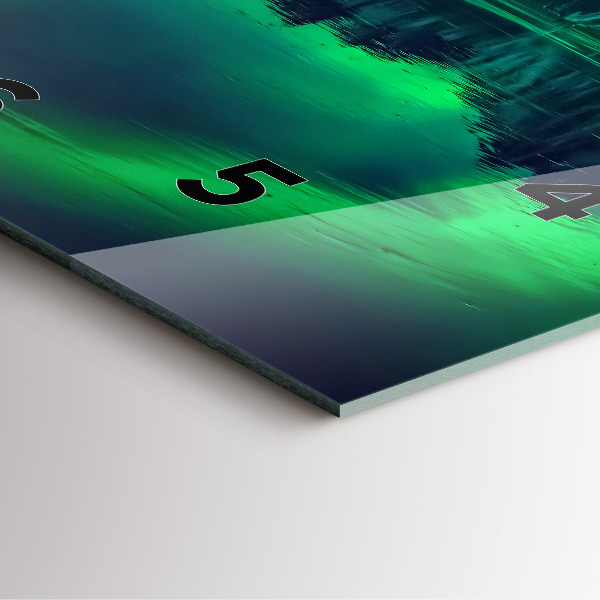 Ceas pătrat de perete din sticlă aurora nordică