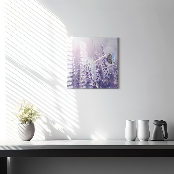 Ceas pătrat de perete din sticlă Abstracția