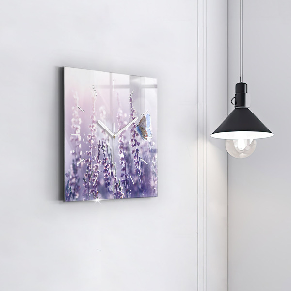 Ceas pătrat de perete din sticlă Abstracția